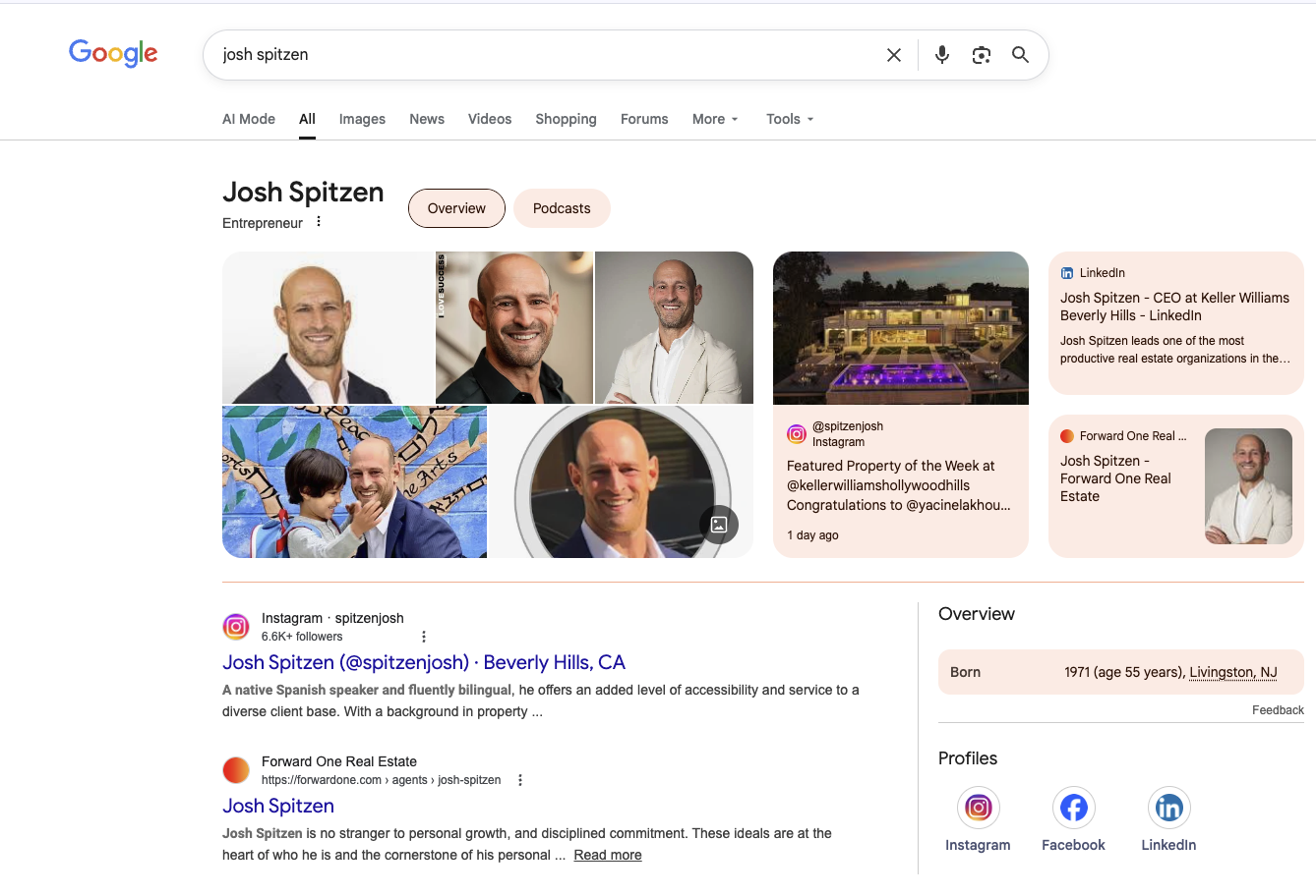 Josh Spitzen Google Knowledge Panel
