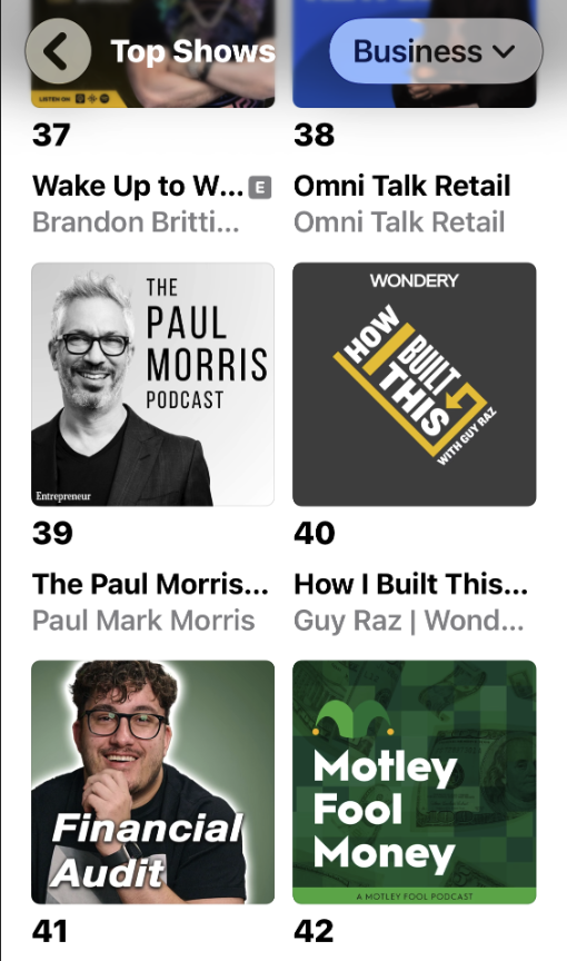 The Paul Morris Podcast — #39 in Business, Apple Podcasts